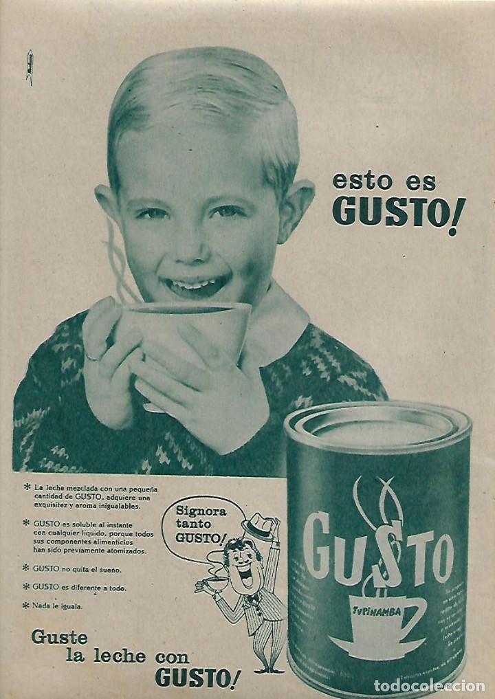 Collezionismo: A&Ntilde;O 1962 RECORTE PRENSA PUBLICIDAD GUSTO TUPINAMBA