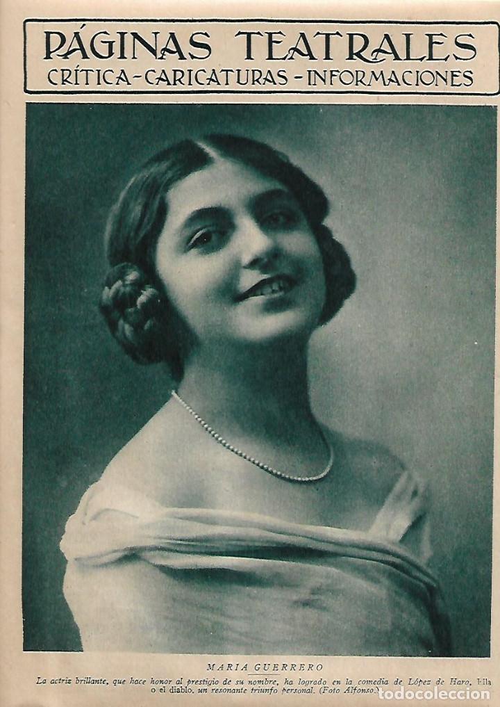 Collezionismo: A&Ntilde;O 1931 RECORTE PRENSA FOTOGRAFIA MARIA GUERRERO ACTRIZ TEATRO