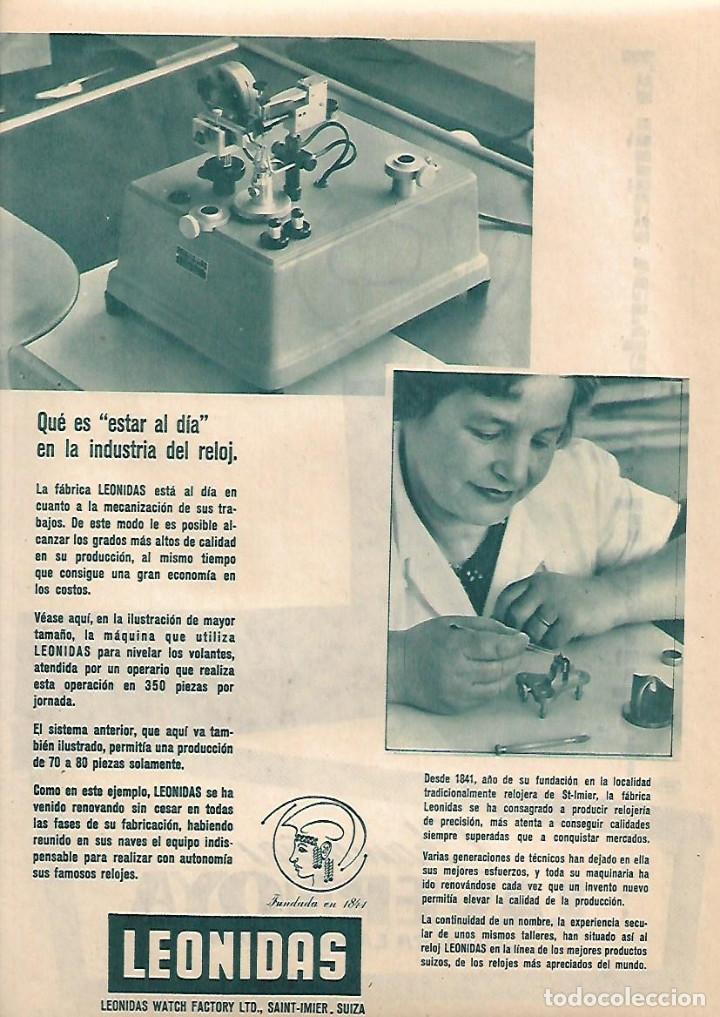 Collectionnisme: A&Ntilde;O 1957 RECORTE PRENSA PUBLICIDAD LEONIDAS INDUSTRIA RELOJ LAVERNOYA CAVA CHAMPAN CHAMPA&Ntilde;A