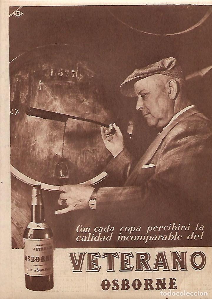 Coleccionismo: A&Ntilde;O 1957 RECORTE PRENSA PUBLICIDAD BEBIDAS VETERANO OSBORNE BRANDY CO&Ntilde;AC