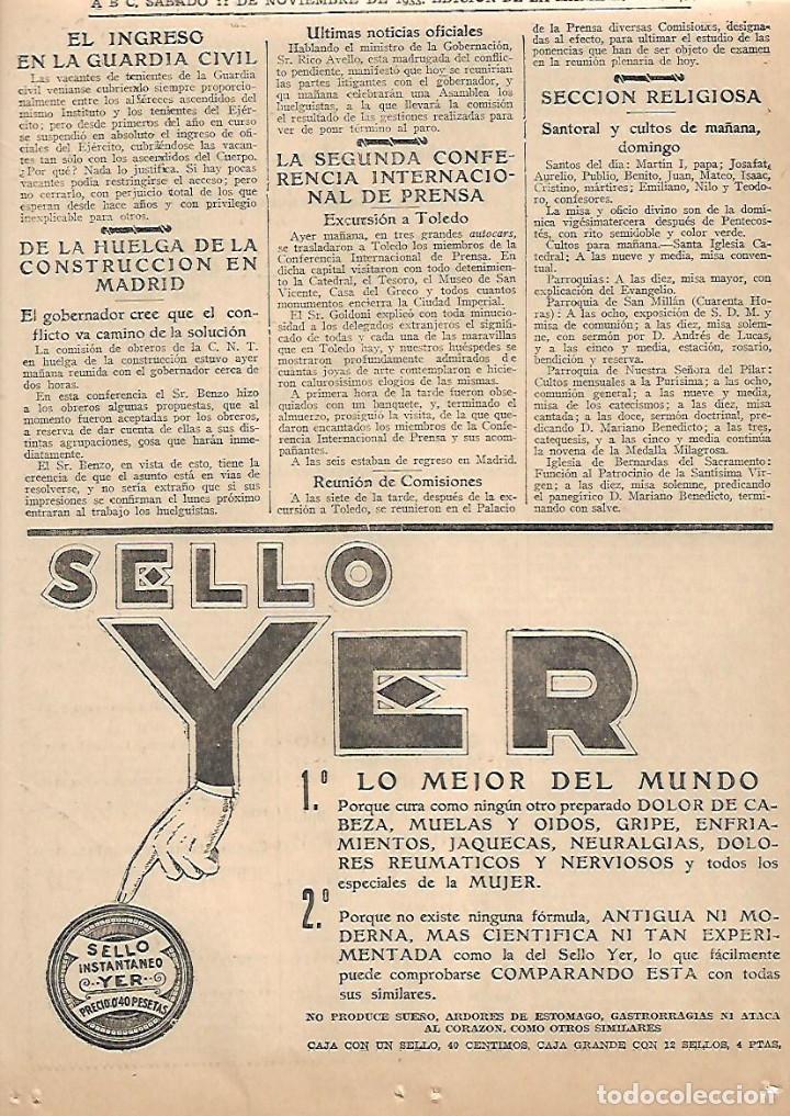 Collezionismo: A&Ntilde;O 1933 RECORTE PRENSA PUBLICIDAD SELLO YER