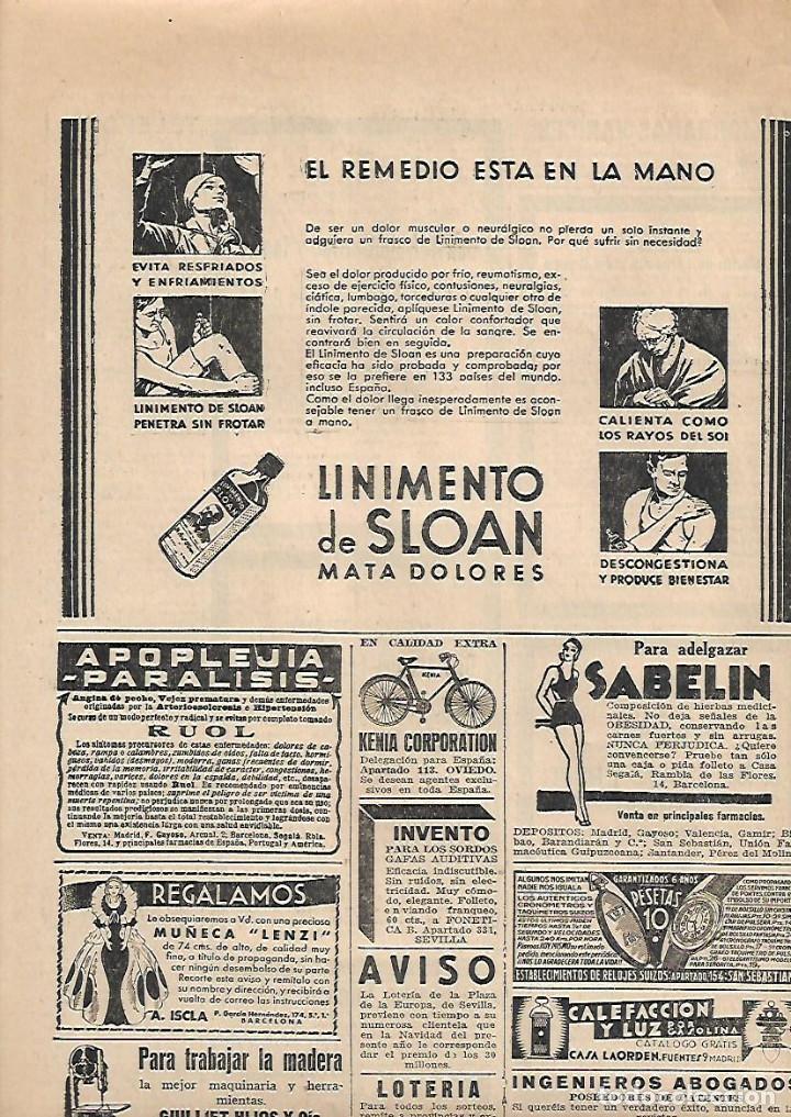 Collezionismo: A&Ntilde;O 1933 RECORTE PRENSA PUBLICIDAD LINIMENTO DE SLOAN CALMANTE