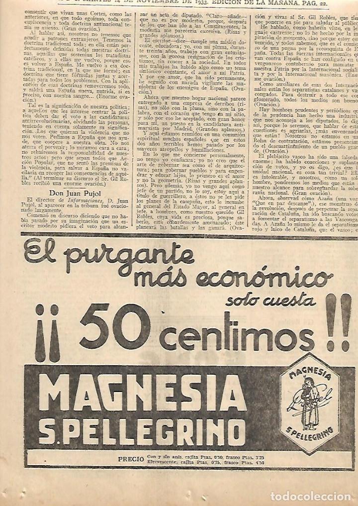 Colecionismo: A&Ntilde;O 1933 RECORTE PRENSA PUBLICIDAD MAGNESIA SAN PELLEGRINO PURGANTE
