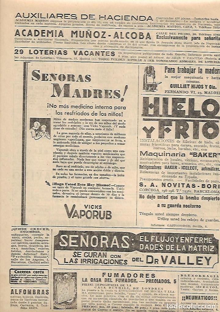 Coleccionismo: A&Ntilde;O 1933 RECORTE PRENSA PUBLICIDAD VICKS VAPORUB