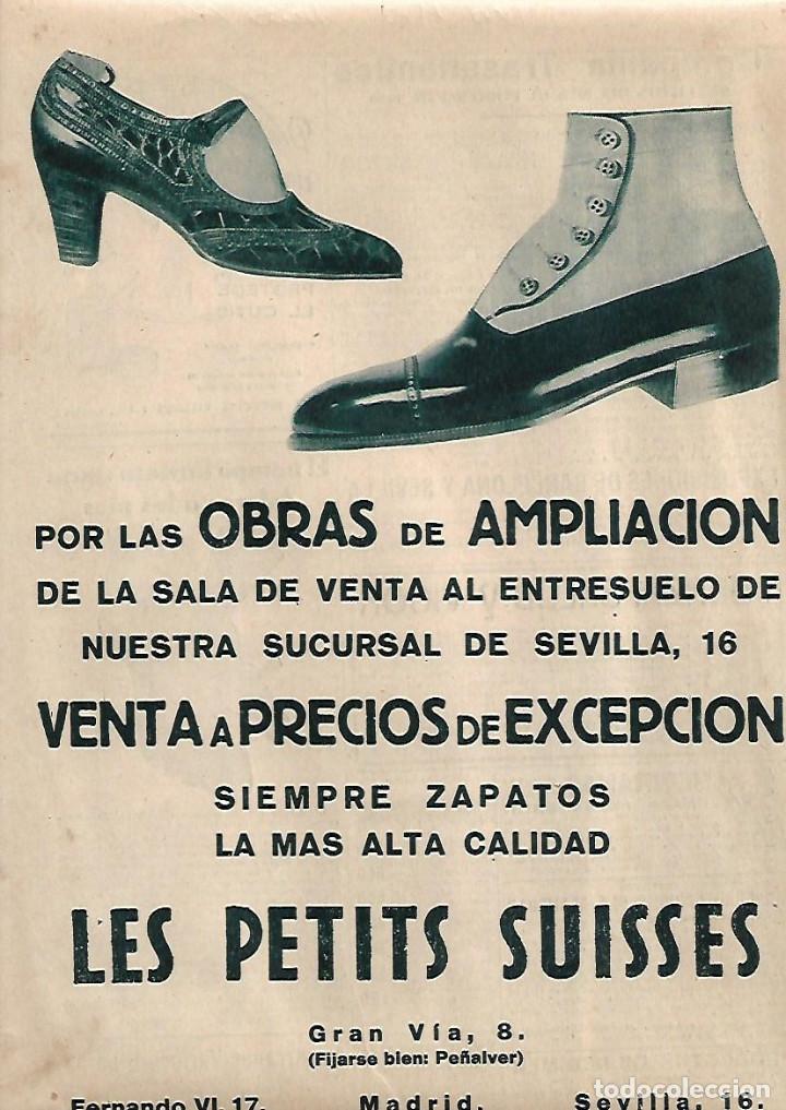Colecionismo: A&Ntilde;O 1930 RECORTE PRENSA PUBLICIDAD LES PETITS SUISSES CALZADOS ZAPATOS ZAPATERIA