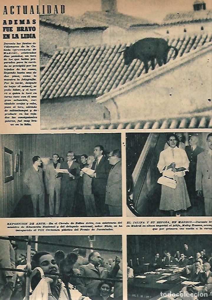 Collectionnisme: A&Ntilde;O 1952 RECORTE PRENSA VILLANUEVA DE LA CA&Ntilde;ADA FIESTAS TORO EN LOS TEJADOS DE LAS CASAS