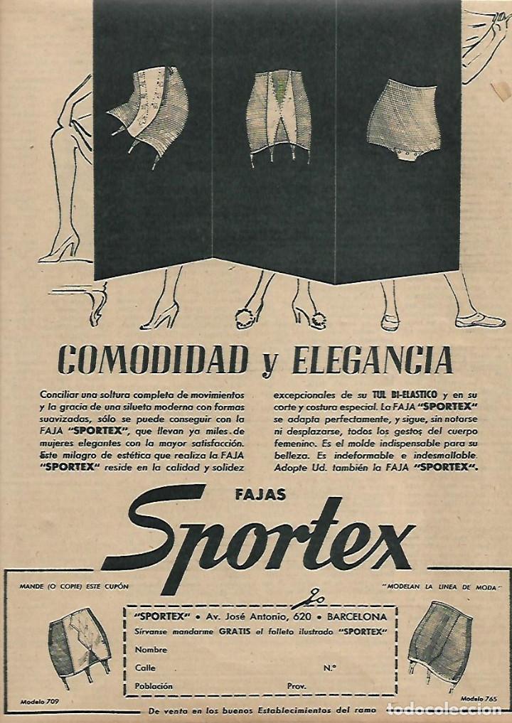 Collezionismo: A&Ntilde;O 1951 RECORTE PRENSA PUBLICIDAD FAJA SPORTEX