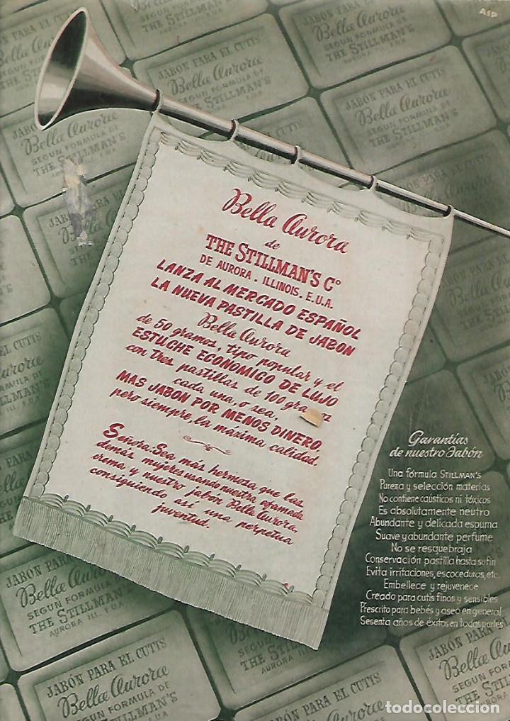 Collectionnisme: A&Ntilde;O 1951 RECORTE PRENSA PUBLICIDAD PASTILLA DE JABON PARA EL CUTIS BELLA AURORA