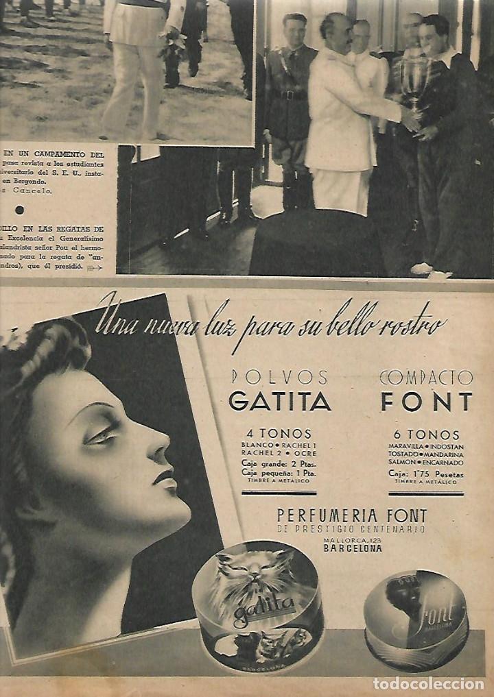 Sammelleidenschaft Papier: A&Ntilde;O 1940 RECORTE PRENSA PUBLICIDAD PERFUMERIA FONT COSMETICA POLVOS GATITA COMPACTO FONT