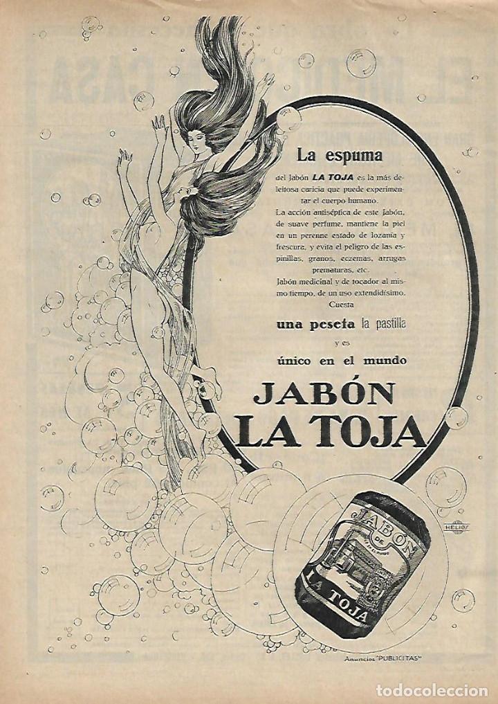 Coleccionismo: A&Ntilde;O 1925 RECORTE PRENSA PUBLICIDAD JABON LA TOJA