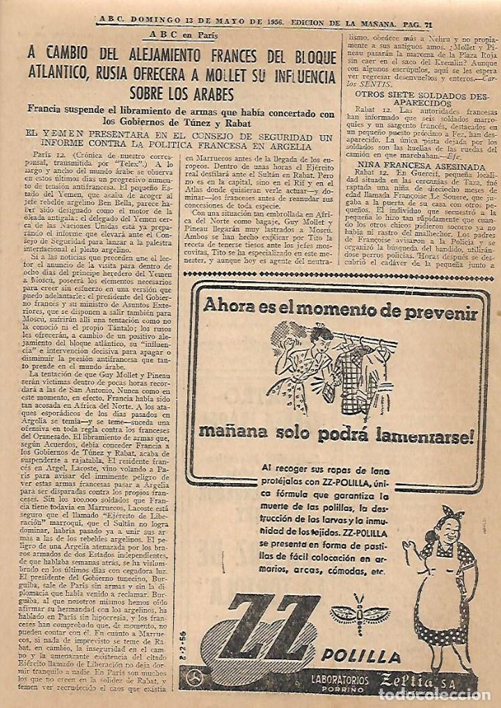 Collezionismo: A&Ntilde;O 1956 RECORTE PRENSA PUBLICIDAD ZZ INSECTICIDA POLILLA LABORATORIOS ZELTIA PORRI&Ntilde;O