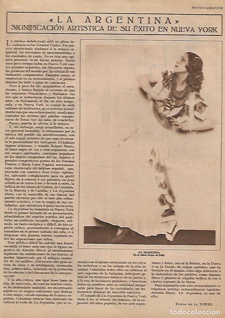 Collectionnisme: A&Ntilde;O 1928 RECORTE PRENSA LA ARGENTINA EXITO EN NUEVA YORK FLAMENCO BAILE