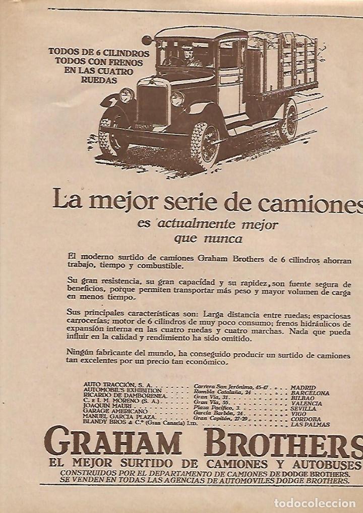 Collecting paper: A&Ntilde;O 1928 RECORTE PRENSA PUBLICIDAD GRAHAM BROTHERS CAMION CAMIONES AUTOBUS TRANSPORTE