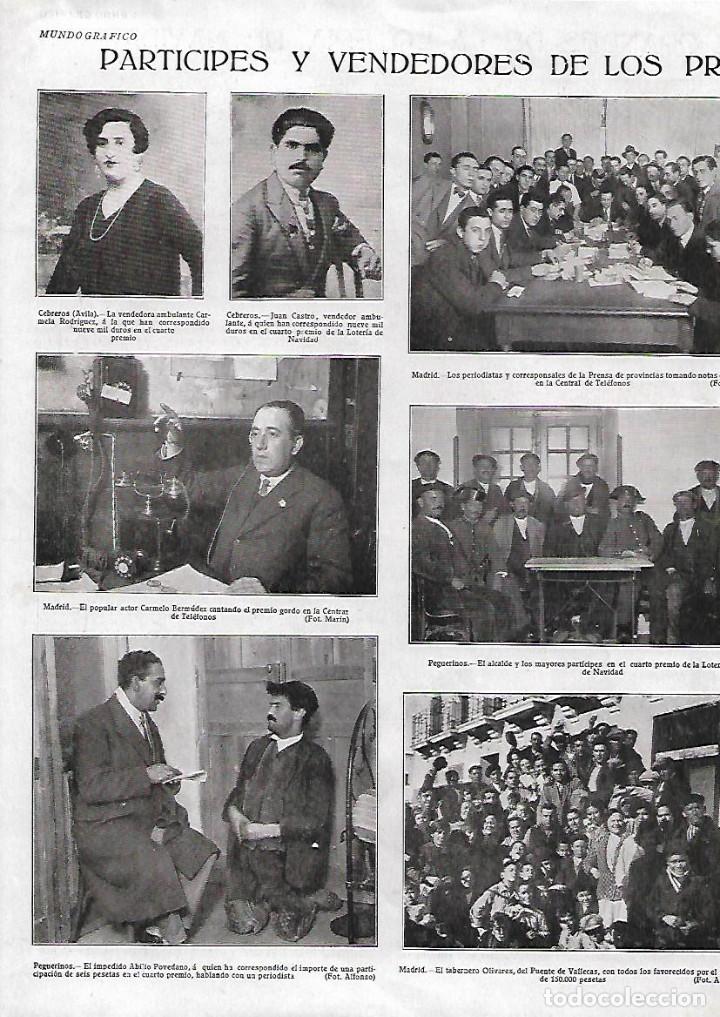 AÑO 1928 RECORTE PRENSA LOTERIA DE NAVIDAD GANADORES IGUALADA MARIA ILLA VALDES PEGUERINOS (Coleccionismo - Laminas, Programas y Otros Documentos)