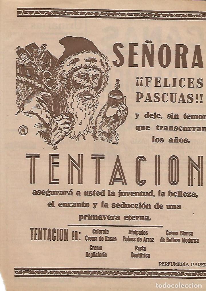 Collezionismo: A&Ntilde;O 1928 RECORTE PRENSA PUBLICIDAD TENTACION PERFUMERIA PARERA BADALONA COLORETE DENTIFRICO CREMA