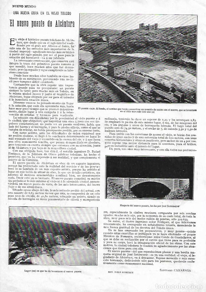 Collectionnisme: A&Ntilde;O 1929 RECORTE PRENSA TOLEDO EL NUEVO PUENTE DE ALCANTARA