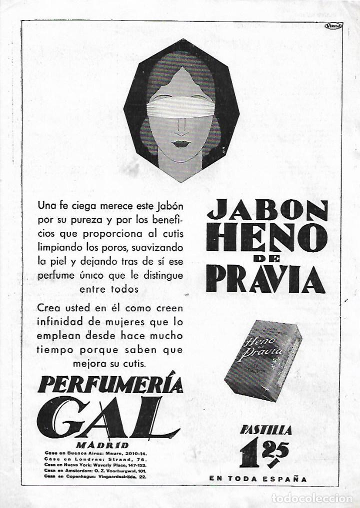 Collezionismo: A&Ntilde;O 1929 RECORTE PRENSA PUBLICIDAD PASTILLA DE JABON HENO DE PRAVIA PERFUMERIA GAL