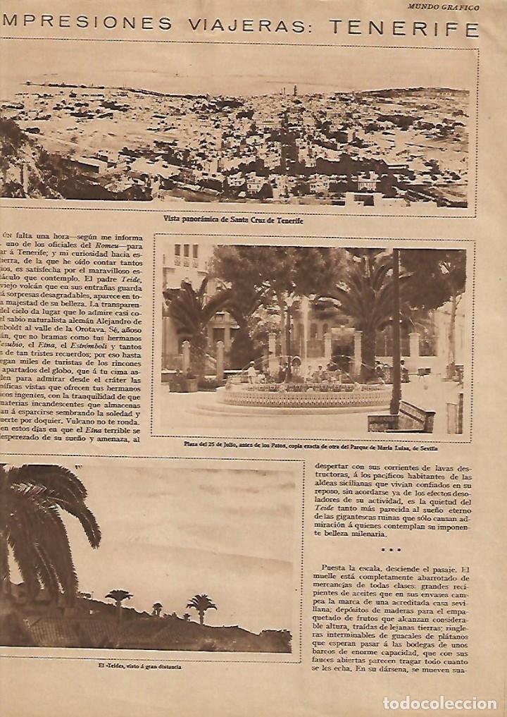 Collectionnisme: A&Ntilde;O 1928 RECORTE PRENSA TENERIFE SANTA CRUZ BARRIO DE LOS HOTELES PUENTE DE GALCERAN
