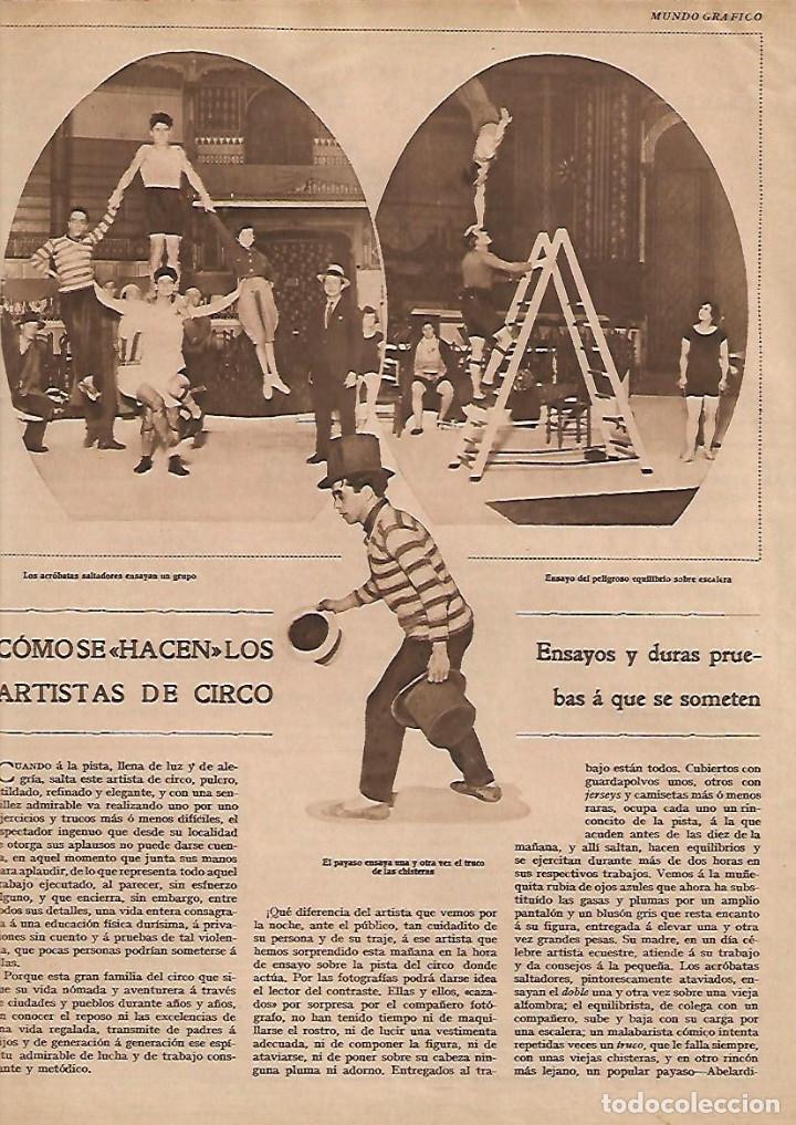Collezionismo: A&Ntilde;O 1928 RECORTE PRENSA CIRCO COMO SE HACEN LOS ARTISTAS DE CIRCO ENSAYOS PRUEBAS