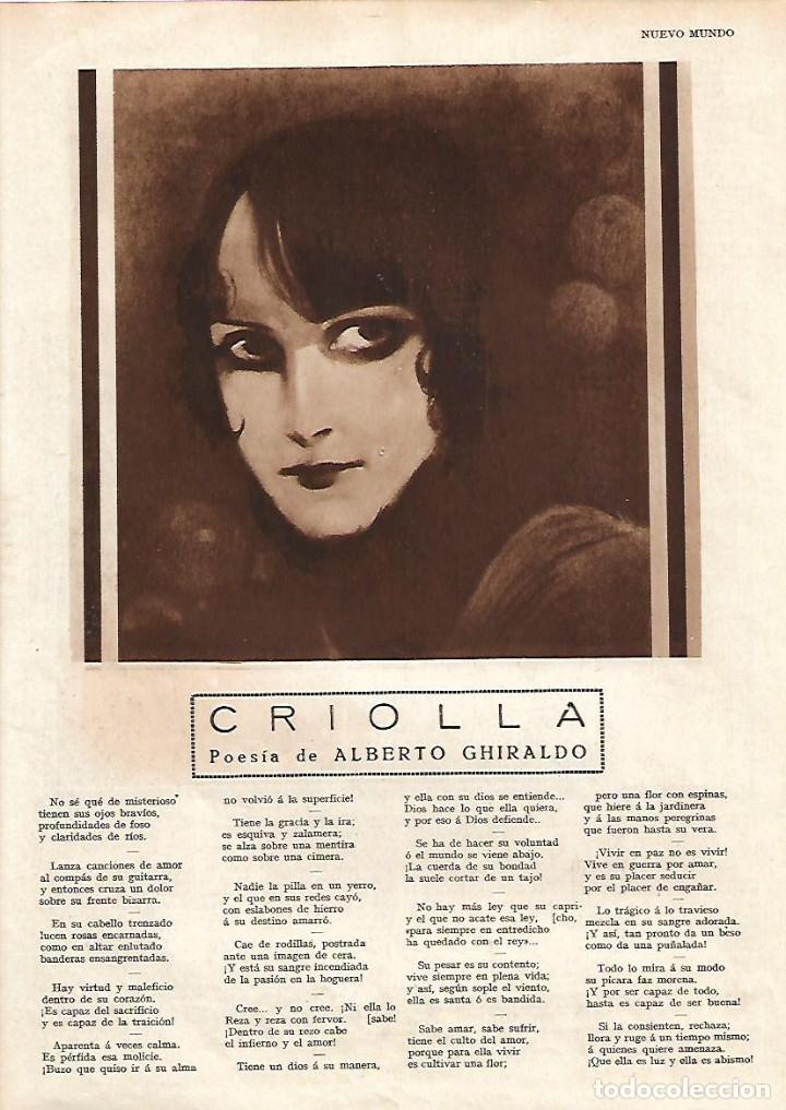 Collectionnisme: A&Ntilde;O 1928 RECORTE PRENSA POESIA CRIOLLA POR ALBERTO GHIRALDO