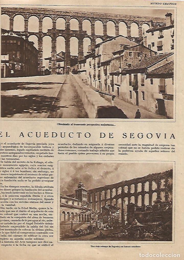 Collectionnisme: A&Ntilde;O 1930 RECORTE PRENSA EL ACUEDUCTO DE SEGOVIA