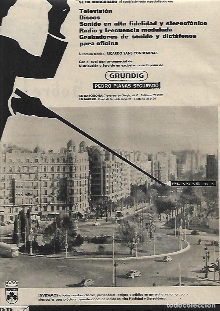 Collectionnisme: A&Ntilde;O 1959 RECORTE PRENSA PUBLICIDAD COMERCIO PLANAS PEDRO PLANAS SEGURADO TELEVISION RADIO SONIDO