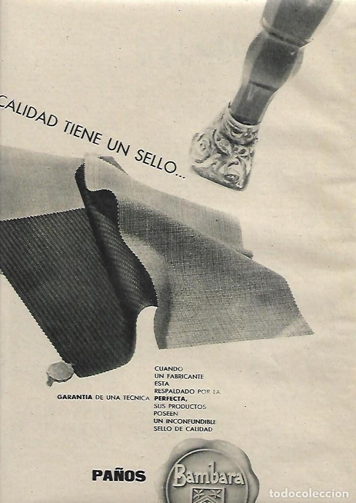 Collectionnisme: A&Ntilde;O 1959 RECORTE PRENSA PUBLICIDAD PA&Ntilde;OS BAMBARA
