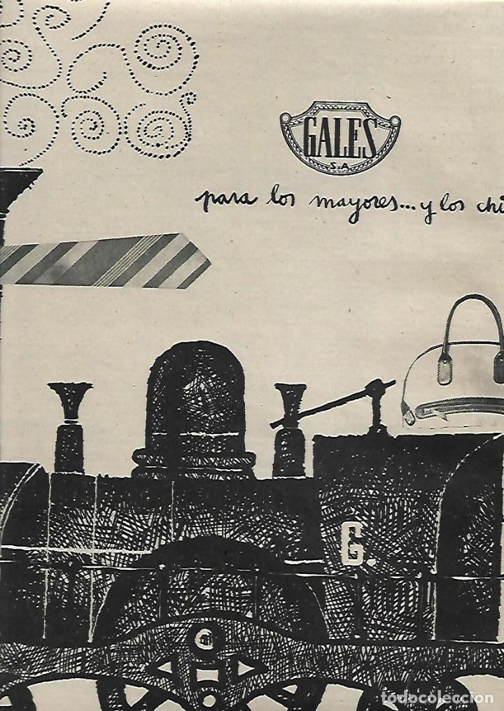 Collectionnisme: A&Ntilde;O 1959 RECORTE PRENSA PUBLICIDAD COMERCIO GALES CAMISERIA SASTRERIA ZAPATERIA PASSEIG DE GRACIA