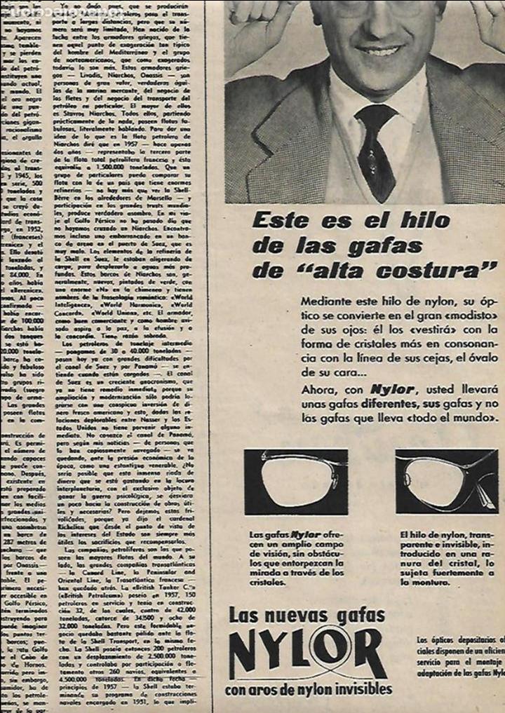 Collezionismo: A&Ntilde;O 1959 RECORTE PRENSA PUBLICIDAD GAFAS NYLOR