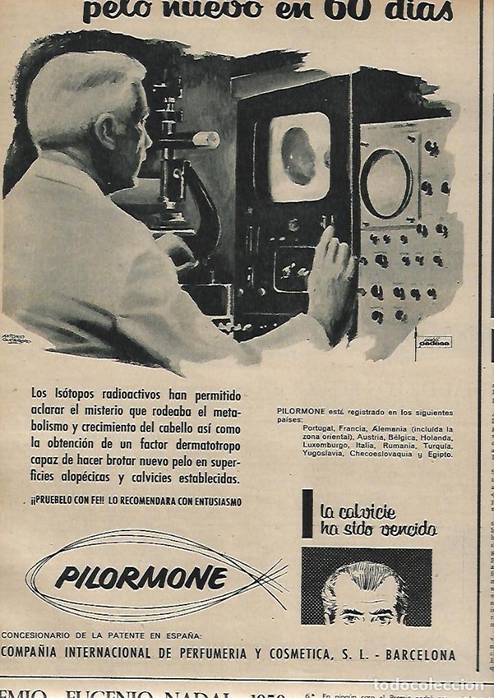 Collectionnisme: A&Ntilde;O 1959 RECORTE PRENSA PUBLICIDAD PILORMONE CALVICIE COMPA&Ntilde;IA INTERNACIONAL PERFUMERIA Y COSMETICA