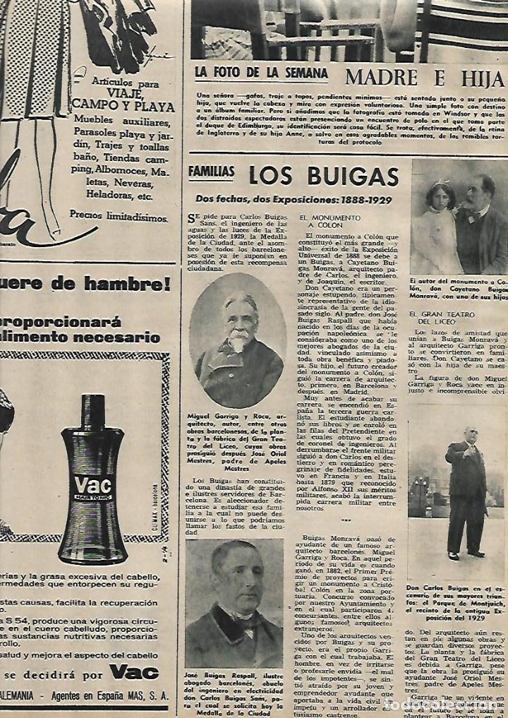 Collezionismo: A&Ntilde;O 1959 RECORTE PRENSA FAMILIA BUIGAS MIGUEL GARRIGA ROCA CARLOS JOSE JOAQUIN CAYETANO