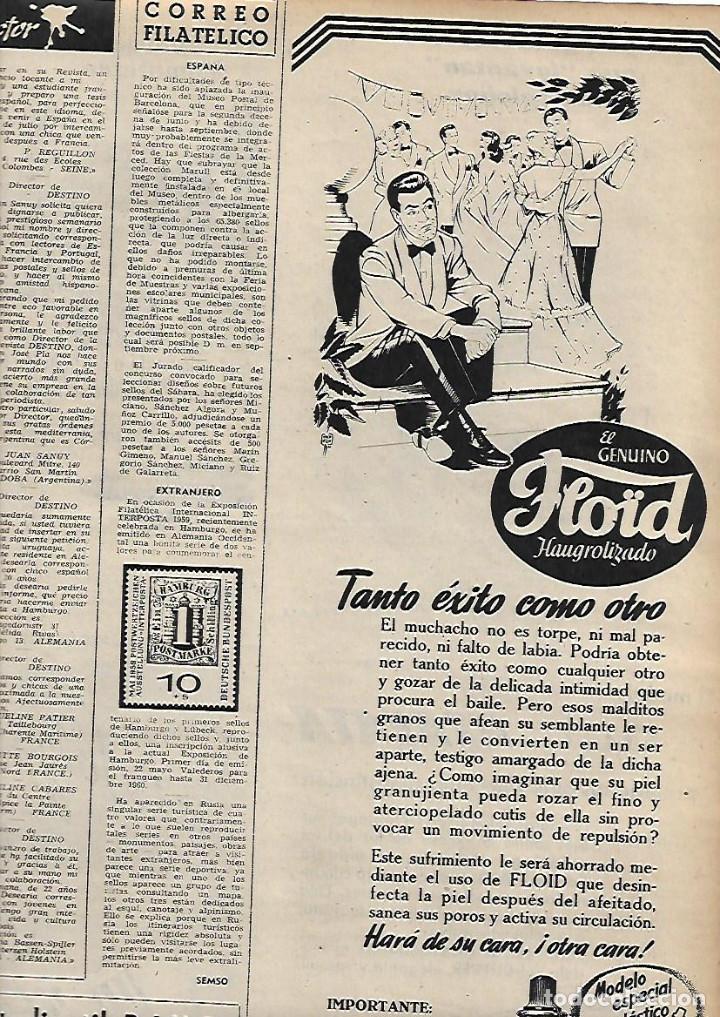 Collezionismo: A&Ntilde;O 1959 RECORTE PRENSA PUBLICIDAD FLOID LOCION CAPILAR HAUGROQUINA FIX HAUGRON CIENTIFICAL