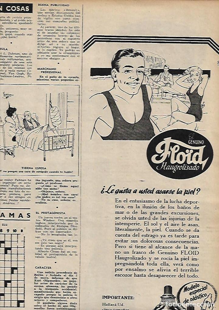 Collectionnisme: A&Ntilde;O 1959 RECORTE PRENSA PUBLICIDAD FLOID LOCION CAPILAR HAUGROQUINA FIX HAUGRON CIENTIFICAL