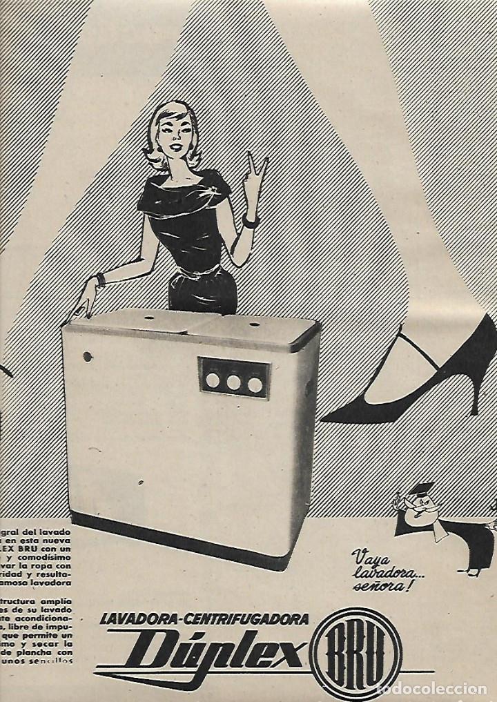 Collectionnisme: A&Ntilde;O 1958 RECORTE PRENSA PUBLICIDAD ELECTRODOMESTICOS BRU LAVADORA CENTRIFUGADORA DUPLEX