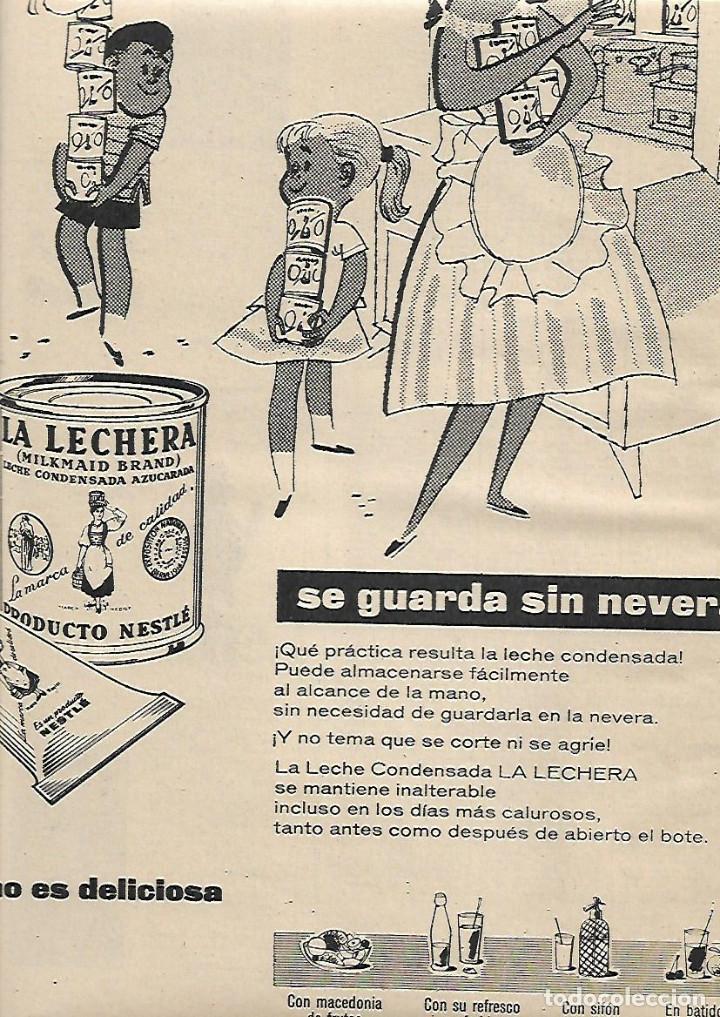 Collecting paper: A&Ntilde;O 1958 RECORTE PRESA PUBLICIDAD LECHE CONDENSADA LA LECHERA PRODUCTO NESTLE