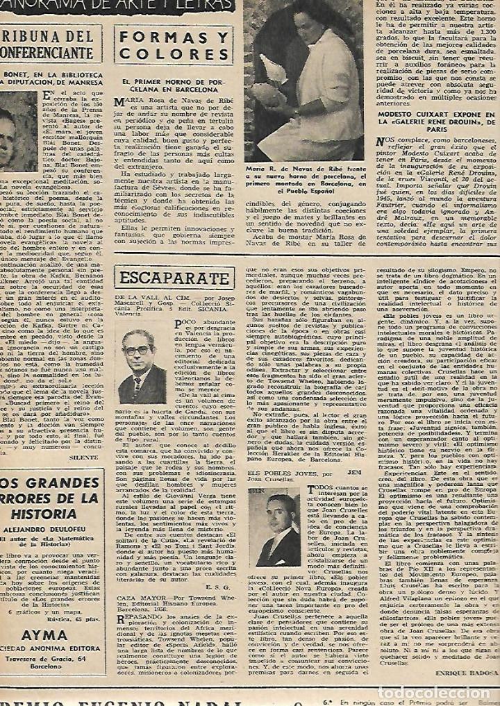 Collezionismo: A&Ntilde;O 1958 RECORTE PRENSA ARTE PRIMER HORNO DE PORCELANA DE BARCELONA ROSA DE NAVAS DE RIBE