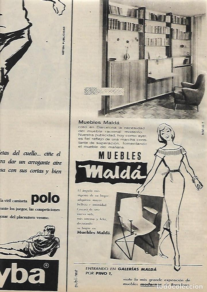 Collezionismo: A&Ntilde;O 1958 RECORTE PRENSA PUBLICIDAD COMERCIO MOBLES MUEBLES MALDA GALERIAS MALDA BARCELONA