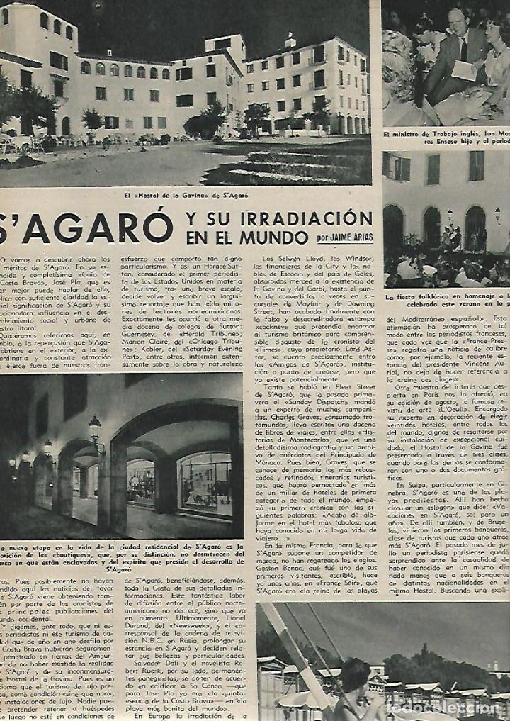 Collezionismo: A&Ntilde;O 1958 RECORTE PRENSA S'AGARO SAGARO LA GAVINA TURISMO SU IRRADIACION EN EL MUNDO COSTA BRAVA