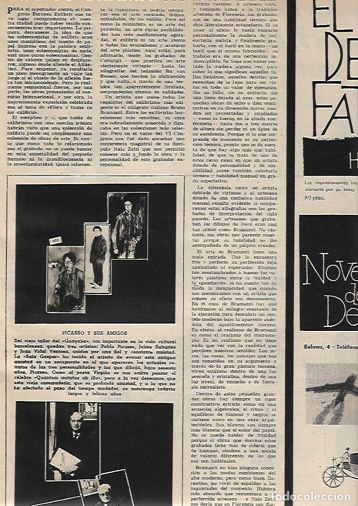 Collectionnisme: A&Ntilde;O 1958 RECORTE PRENSA ARTE ARTISTA BRUNO BRAMANTI PINTURA PICASSO Y SUS AMIGOS TALLER EL GUAYABA