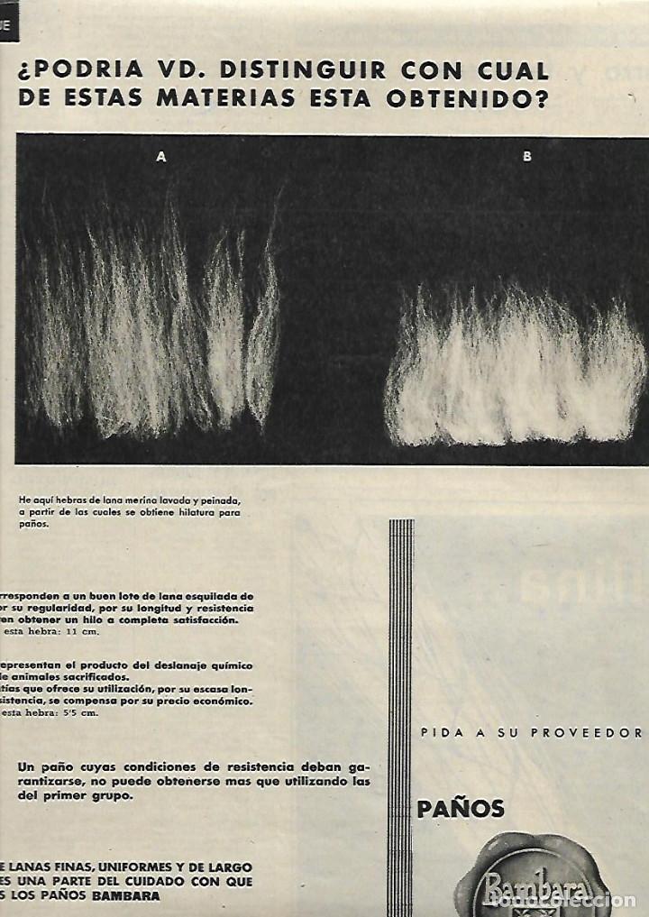 Collectionnisme: A&Ntilde;O 1958 RECORTE PRENSA PUBLICIDAD COMERCIO PA&Ntilde;OS BAMBARA PURA LANA