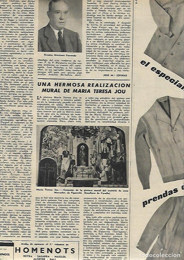 Collectionnisme: A&Ntilde;O 1958 RECORTE PRENSA FIGUEROLA DEL CAMP PINTURA MURAL MARIA TERESA JOU ORATORI CASA MERCADER