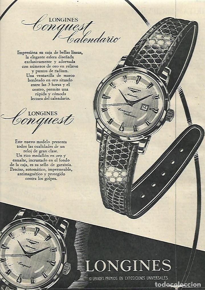 Coleccionismo: A&Ntilde;O 1958 RECORTE PRENSA PUBLICIDAD RELOJ LONGINES