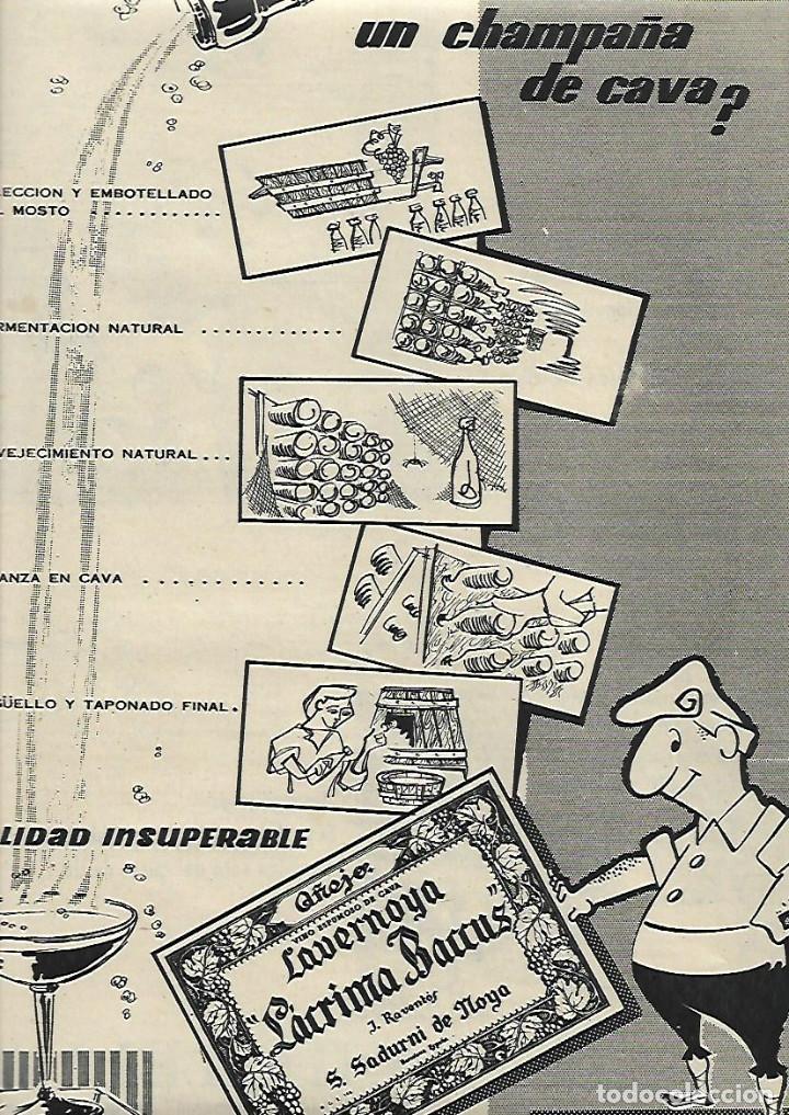 Collezionismo: A&Ntilde;O 1958 RECORTE PRENSA PUBLICIDAD BEBIDAS CHAMPA&Ntilde;A CAVA LAVERNOYA LACRIMA BACCUS CHAMPAN