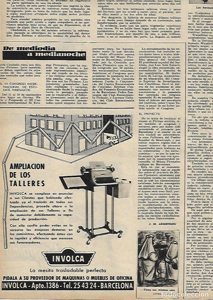 Collectionnisme: A&Ntilde;O 1958 RECORTE PRENSA PUBLICIDAD TALLERES INVOLCA MUEBLES DE OFICINA
