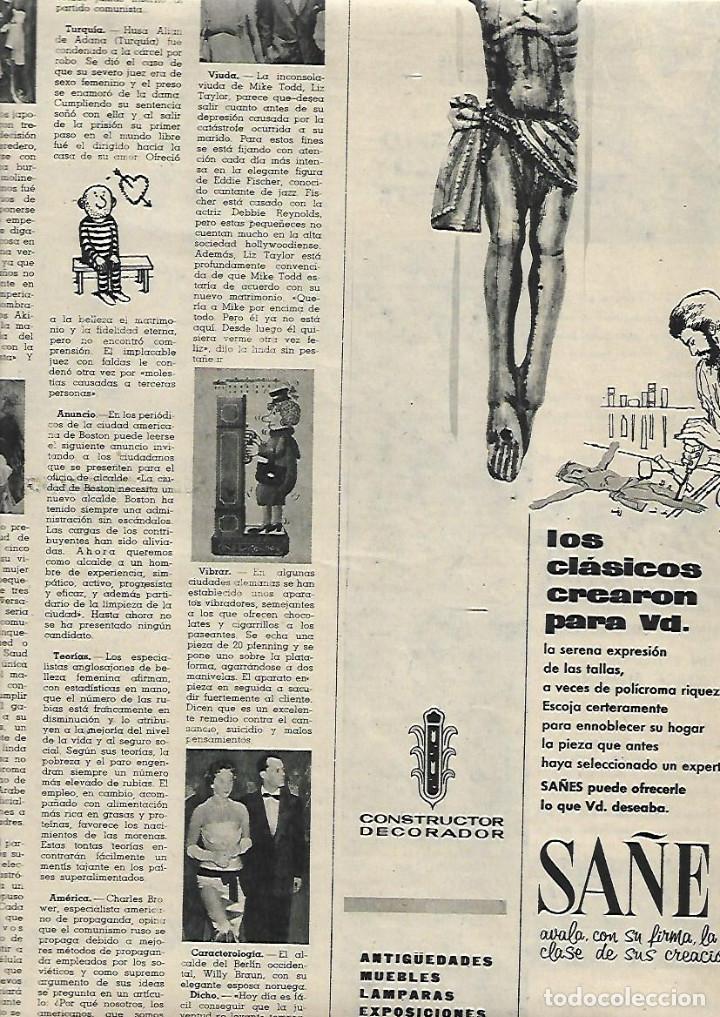 Coleccionismo: A&Ntilde;O 1958 RECORTE PRENSA PUBLICIDAD COMERCIO SA&Ntilde;ES MUEBLES DECORACION