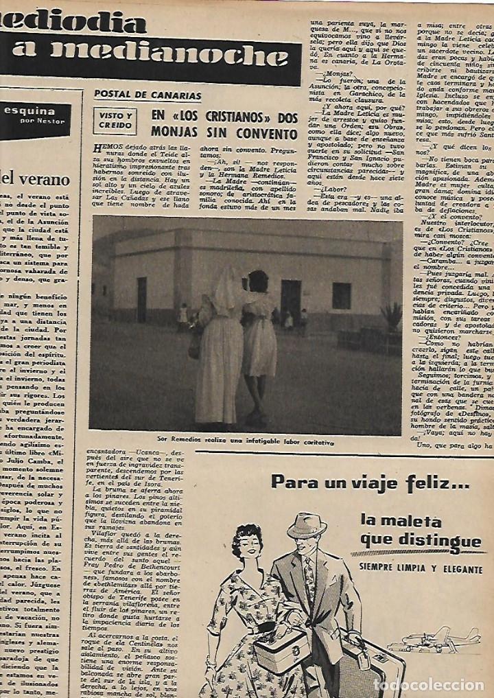 Collectionnisme: A&Ntilde;O 1958 RECORTE PRENSA CANARIAS LOS CRISTIANOS DOS MONJAS SIN CONVENTO SOR REMEDIOS MADRE LETICIA