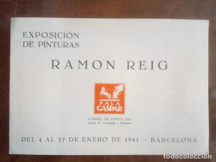 Coleccionismo: RAM&Oacute;N REIG, SALA GASPAR 1941, DIPTICO DE LA INAUGURACI&Oacute;N DE LA EXPOSICI&Oacute;N