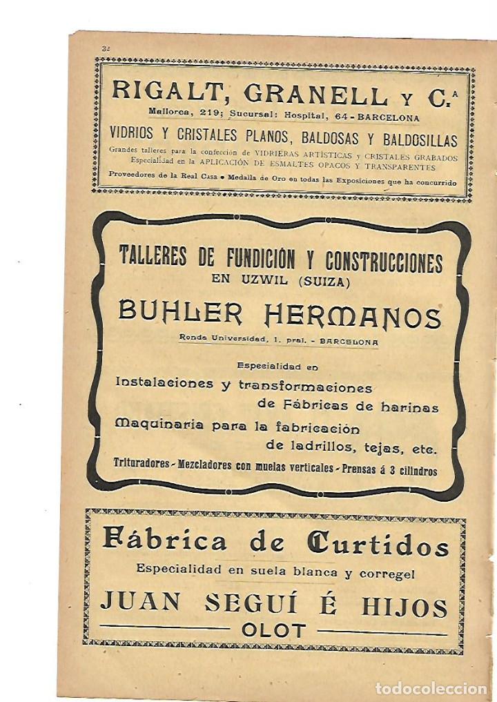 Collecting paper: A&Ntilde;O 1905 PUBLICIDAD RIGALT GRANELL VIDRIO BUHLER HERMANOS CURTIDOS JUAN SEGUI OLOT