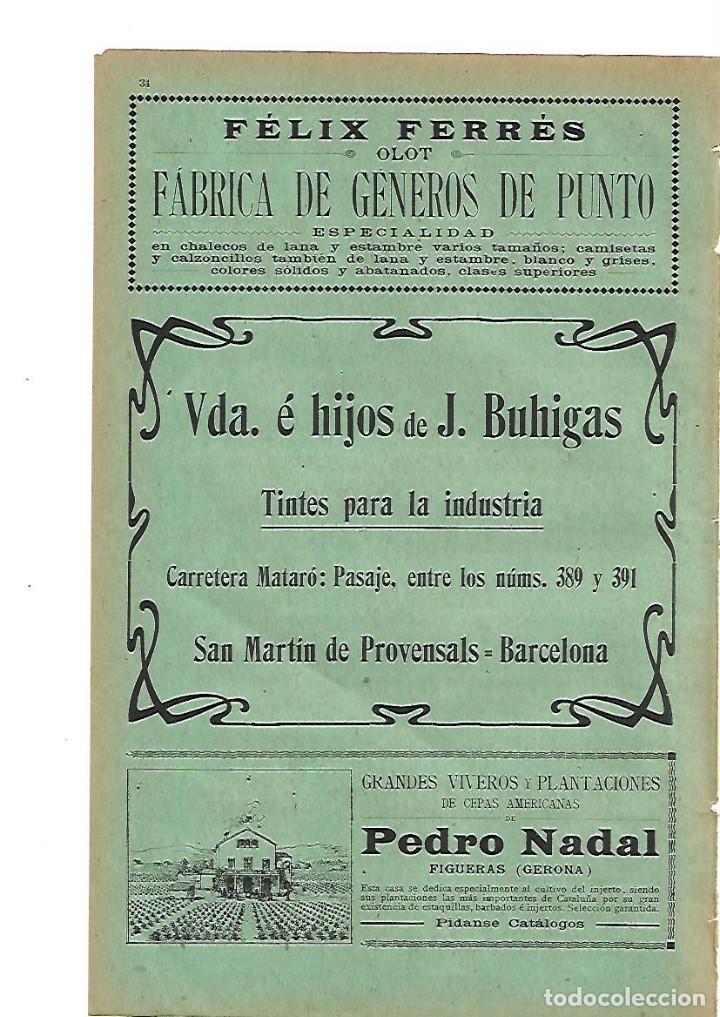 Collezionismo: A&Ntilde;O 1905 PUBLICIDAD FELIX FERRES PUNTO OLOT J BUHIGAS TINTES INDUSTRIA PEDRO NADAL CEPAS FIGUERAS