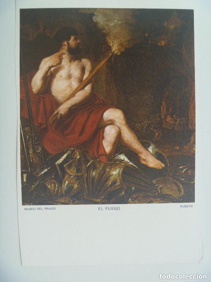 Coleccionismo: LAMINA DE PINTURA DE RUBENS , EL FUEGO. MUSEO DEL PRADO. REGALO LABORATORIOS MADE .. 16,5 x 24 CM